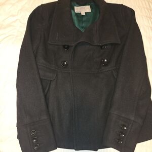 Old Navy Women's Charcoal Double-Breasted Peacoat